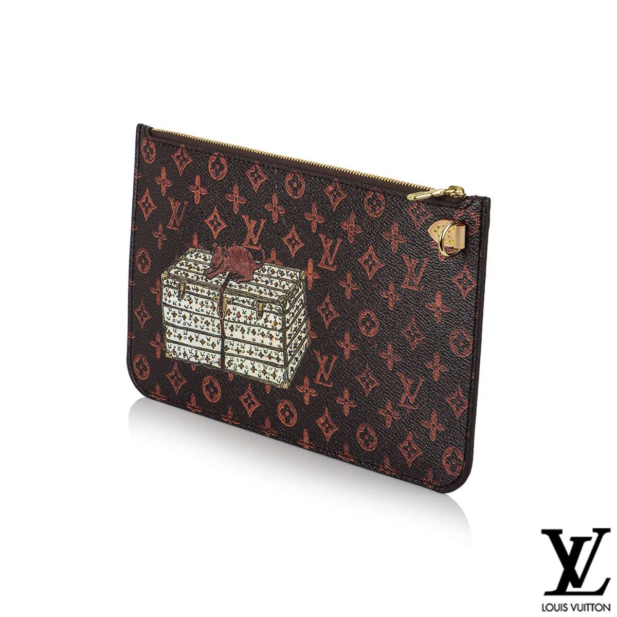 Louis Vuitton x Grace Coddington Neverfull Catogram (Without Pouch) MM  Orange Lining in Canvas with Gold-tone - US